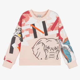 KENZO KIDS PINK MULTI-ICONICS SWEATSHIRT