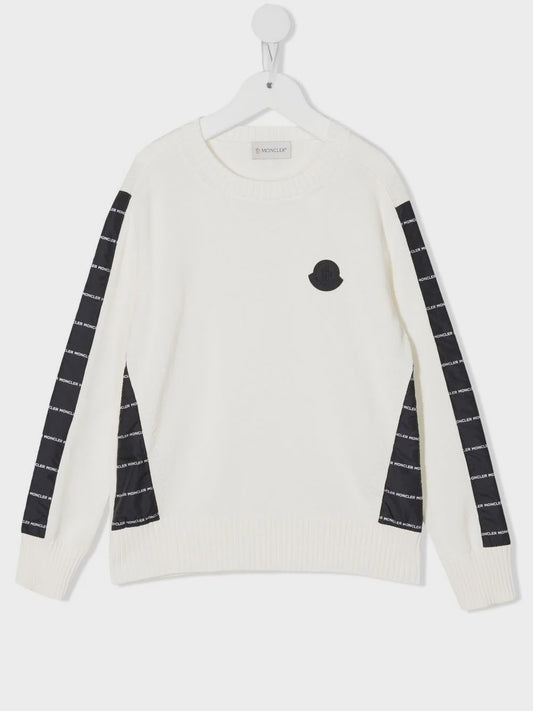 Moncler Enfant two-tone logo-print jumper