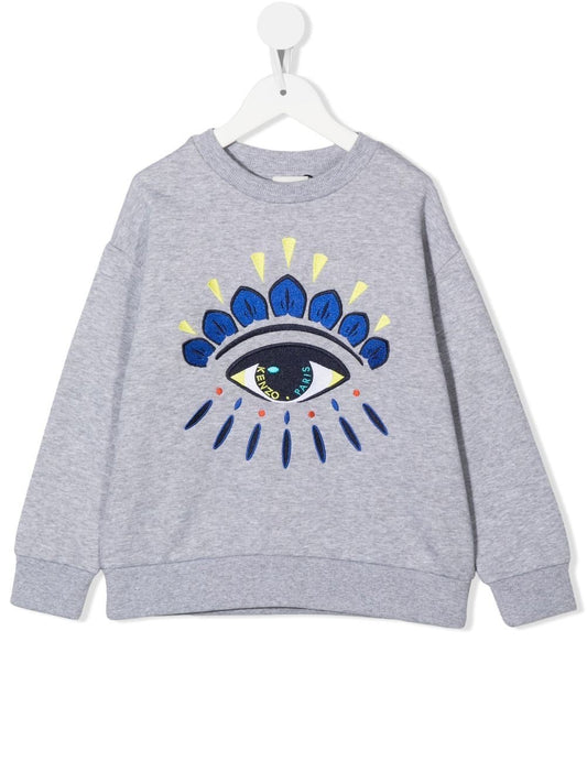 Kenzo Kids embroidered eye cotton-blend sweatshirt