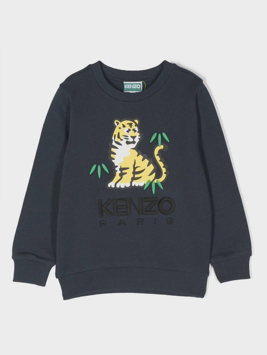 KENZO  Tiger-print crew-neck sweatshirt