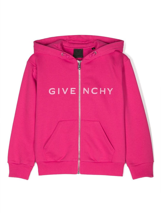 Givenchy Kids logo-print zip-up hooded jacket