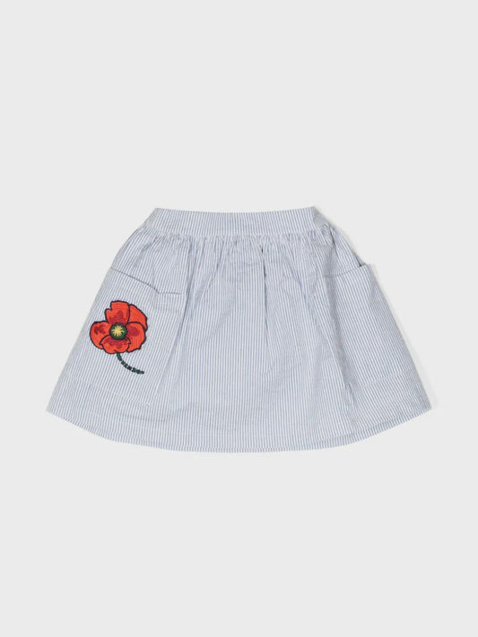 KENZO logo-embroidered striped skirt
