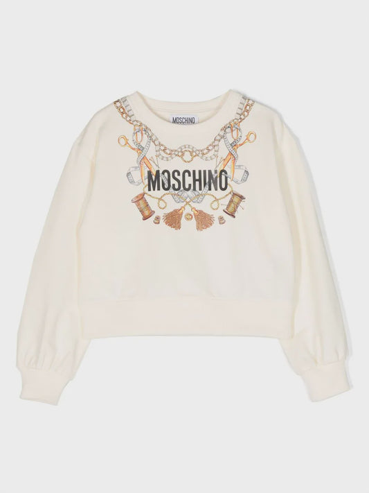 MOSCHINO logo-print cotton sweatshirt