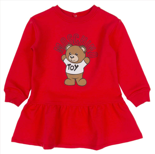 MOSCHINO Heart Teddy Logo Sweatshirt Dress.