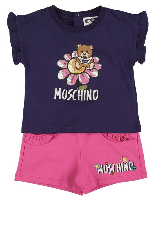 Moschino Kids flower-teddy tracksuit