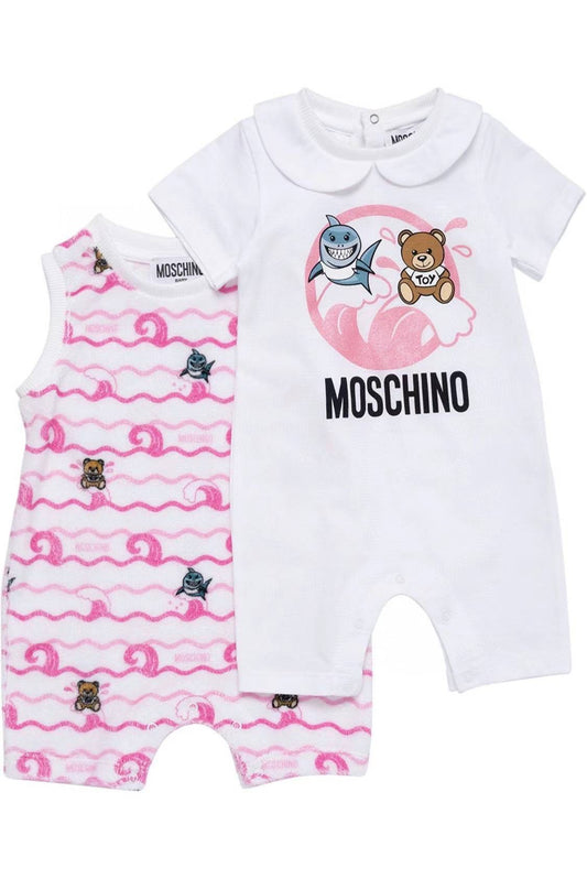 Moschino Kids logo-print cotton bodies set