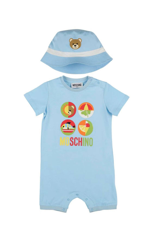 Moschino Cotton jersey romper & bucket hat