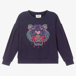 KENZO KIDS GIRLS BLUE TIGER SWEATSHIRT