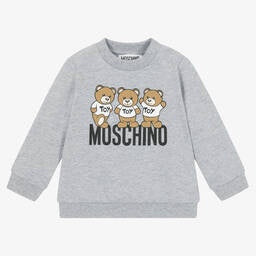 Moschino Baby Grey Cotton Teddy Bear Sweatshirt