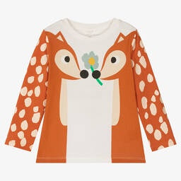 STELLA MCCARTNEY KIDS  IVORY COTTON DEER TOP